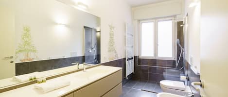 Shower, bidet, towels