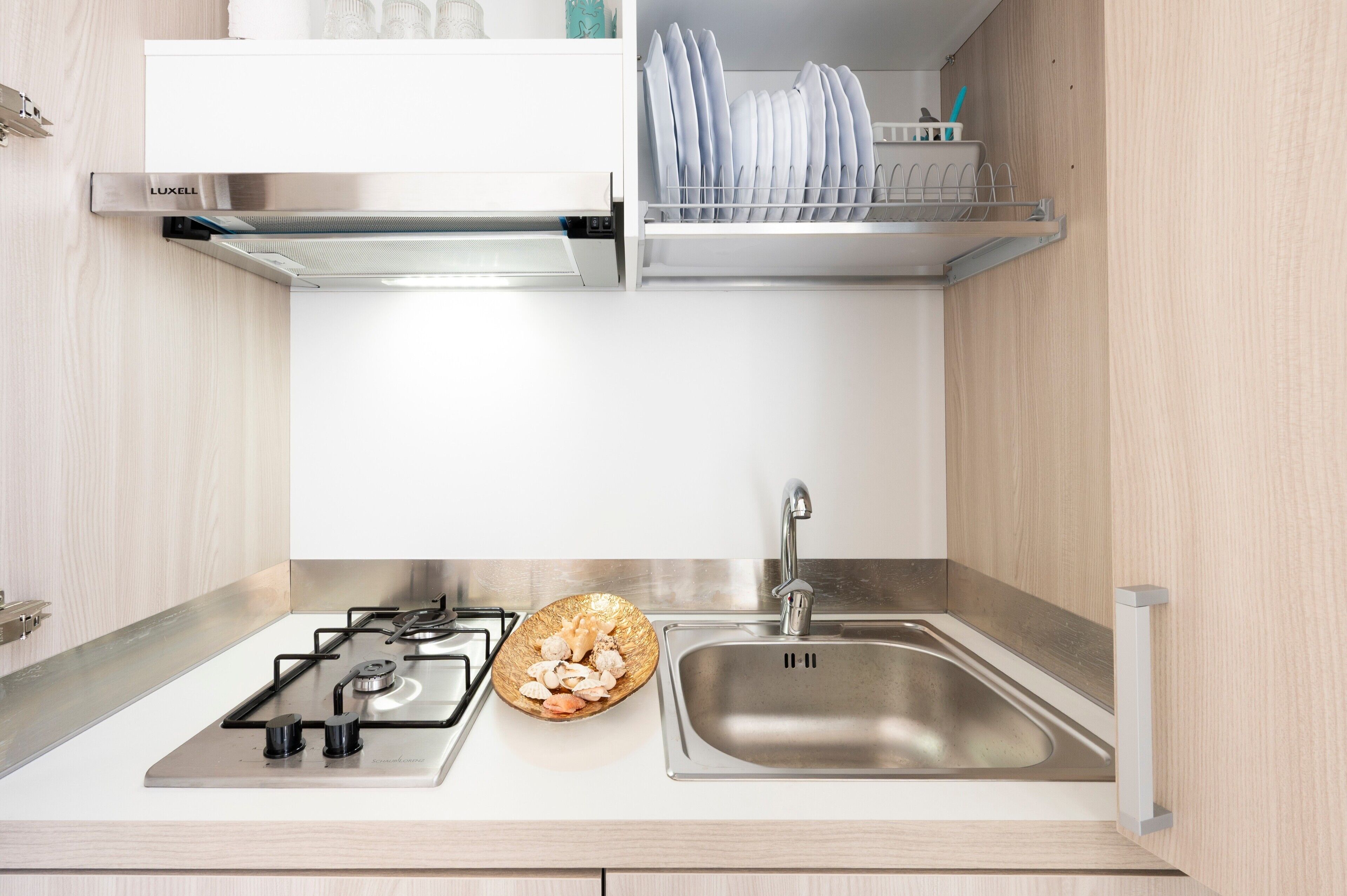 Fridge, stovetop, cookware/dishes/utensils
