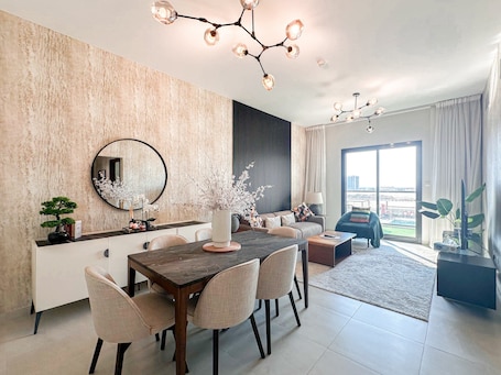 Standard Apartment, Balcony | Living area | 42-inch Smart TV with satellite channels, Netflix, streaming services. Stunning 1BR Luxury Apt with Pool View