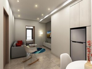 Studio, balcon, vue ville | Intérieur