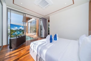 Villa, Non Smoking, Pool View | Desk, laptop workspace, free WiFi, bed sheets