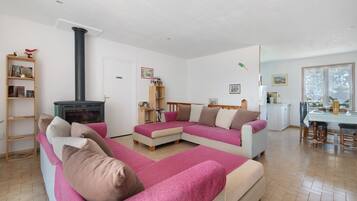 TV, fireplace, DVD player