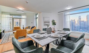 Premium Apartment, City View | In-room dining - bnbme - Burj Views East - 2BR (Dubai)