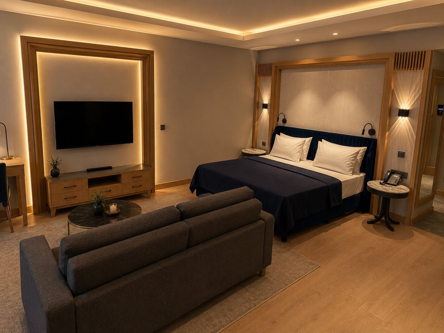 Junior Suite, City View | Premium bedding, Select Comfort beds, desk, laptop workspace