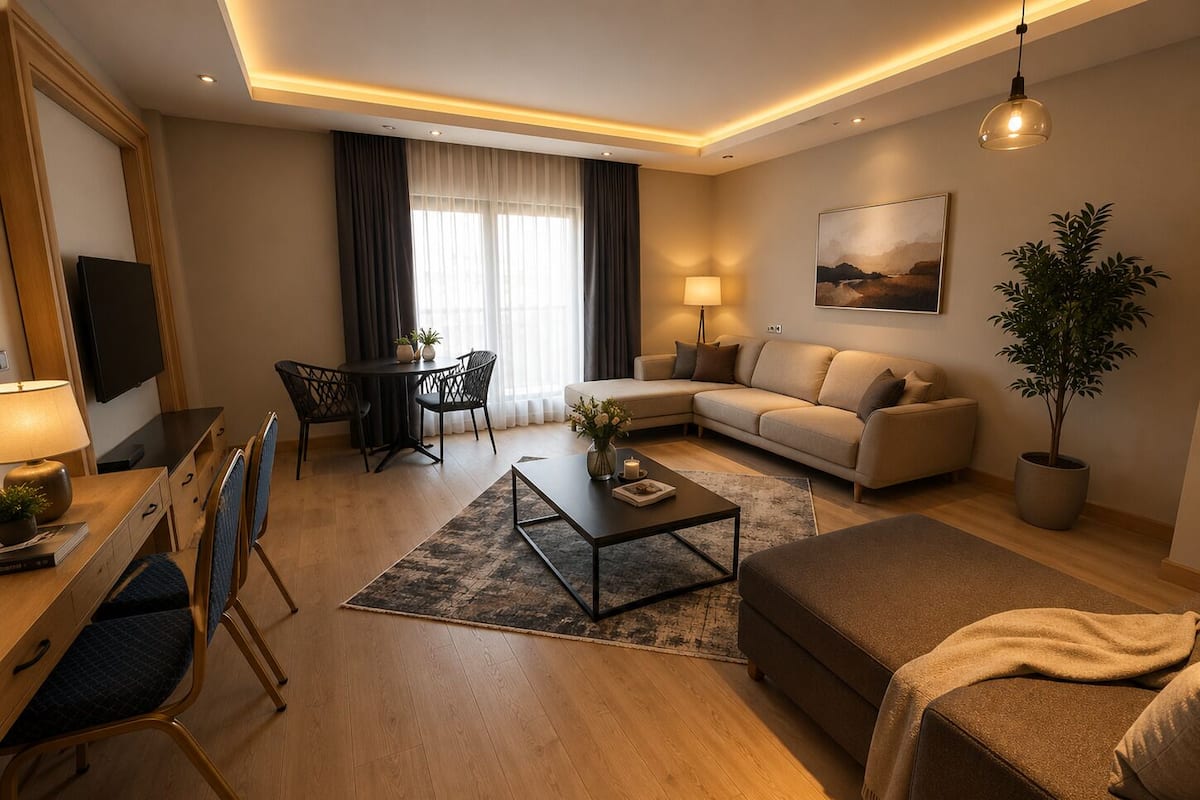 Family Suite, Balcony, City View | Living area