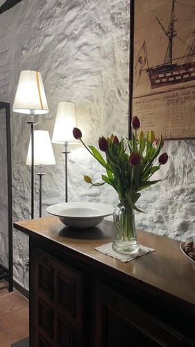 Casa La Sendera Rural Accommodation with fireplace and garden with barbecue.