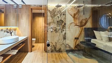 Superior-Doppelzimmer, Balkon, Gartenblick | Badezimmer