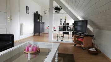 TV, fireplace, table tennis