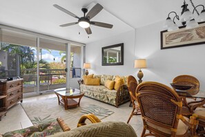 Living area - Aston Maui Banyan Q206 | Lush Garden Views – Pool & Hot Tub (Kihei)