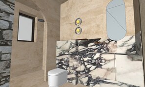 Shower, hair dryer, slippers, towels - Eunoia Suites (Krotiri)