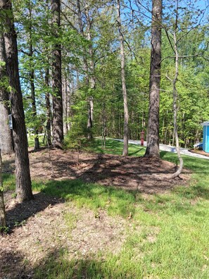 Property grounds - Whispering Pines is a lovely 3-bedroom family-friendly home in a wooded setting. (New Pekin)