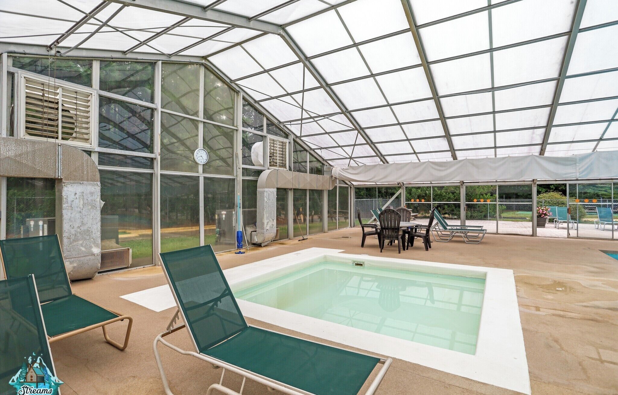 Indoor pool, a heated pool