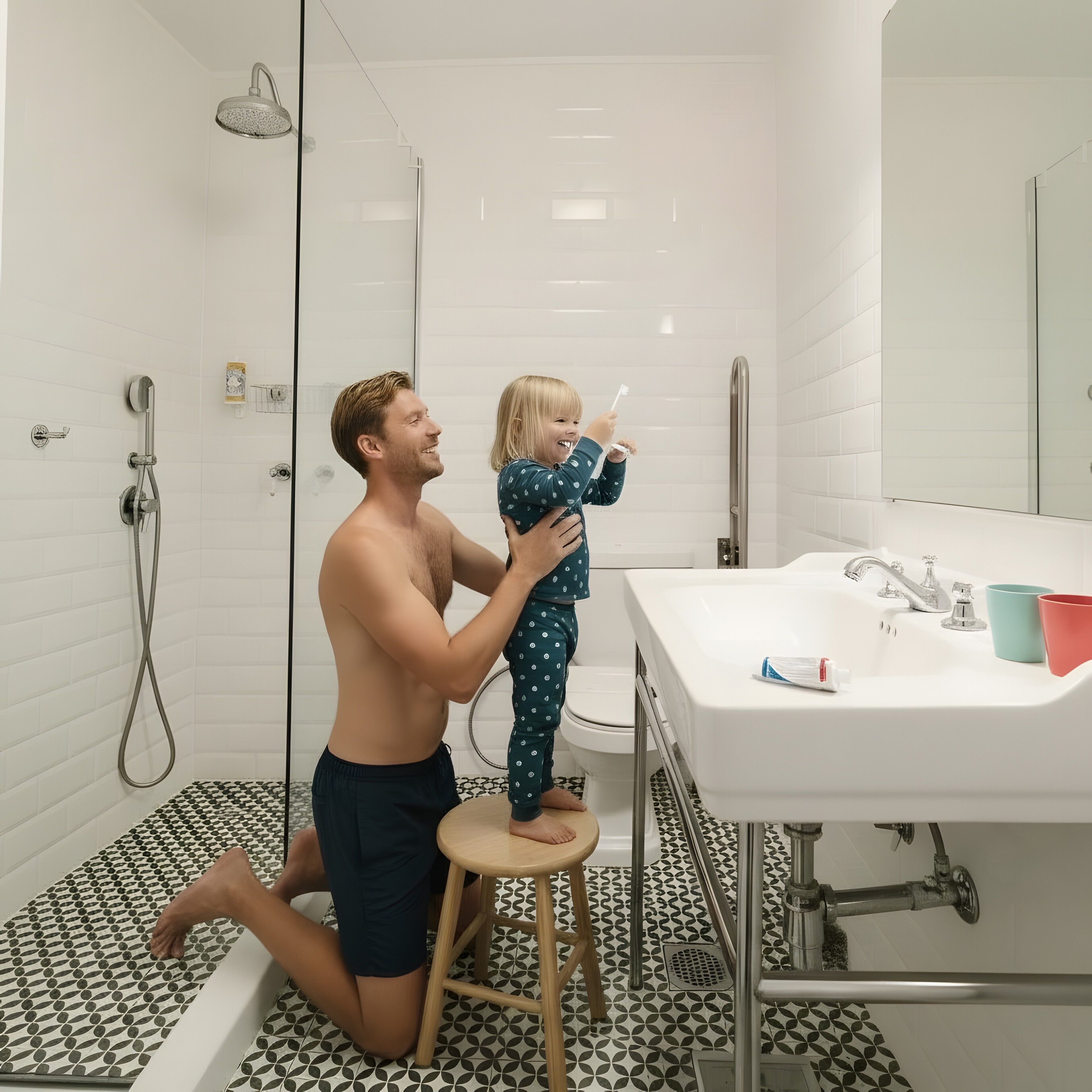 Dusche, Haartrockner, Handtücher