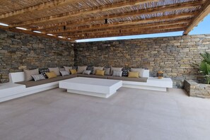 Terrace/patio - Villa Bema - Quietness and Beach access (Molos)
