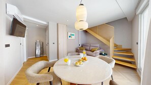 Penthouse, 1 Schlafzimmer, Stadtblick | Speisen