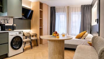 Deluxe studio, uitzicht op de stad | Interieur