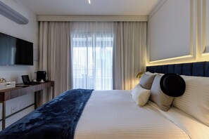 Klassieke studio, uitzicht op de stad | Hypoallergeen beddengoed, individueel gedecoreerd