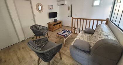 Appartement 3 pièces climatisé proche plage avec jardin avec wifi