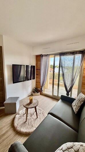 TV - Sea View Apt, Pool & Tennis in Vallauris (Vallauris)