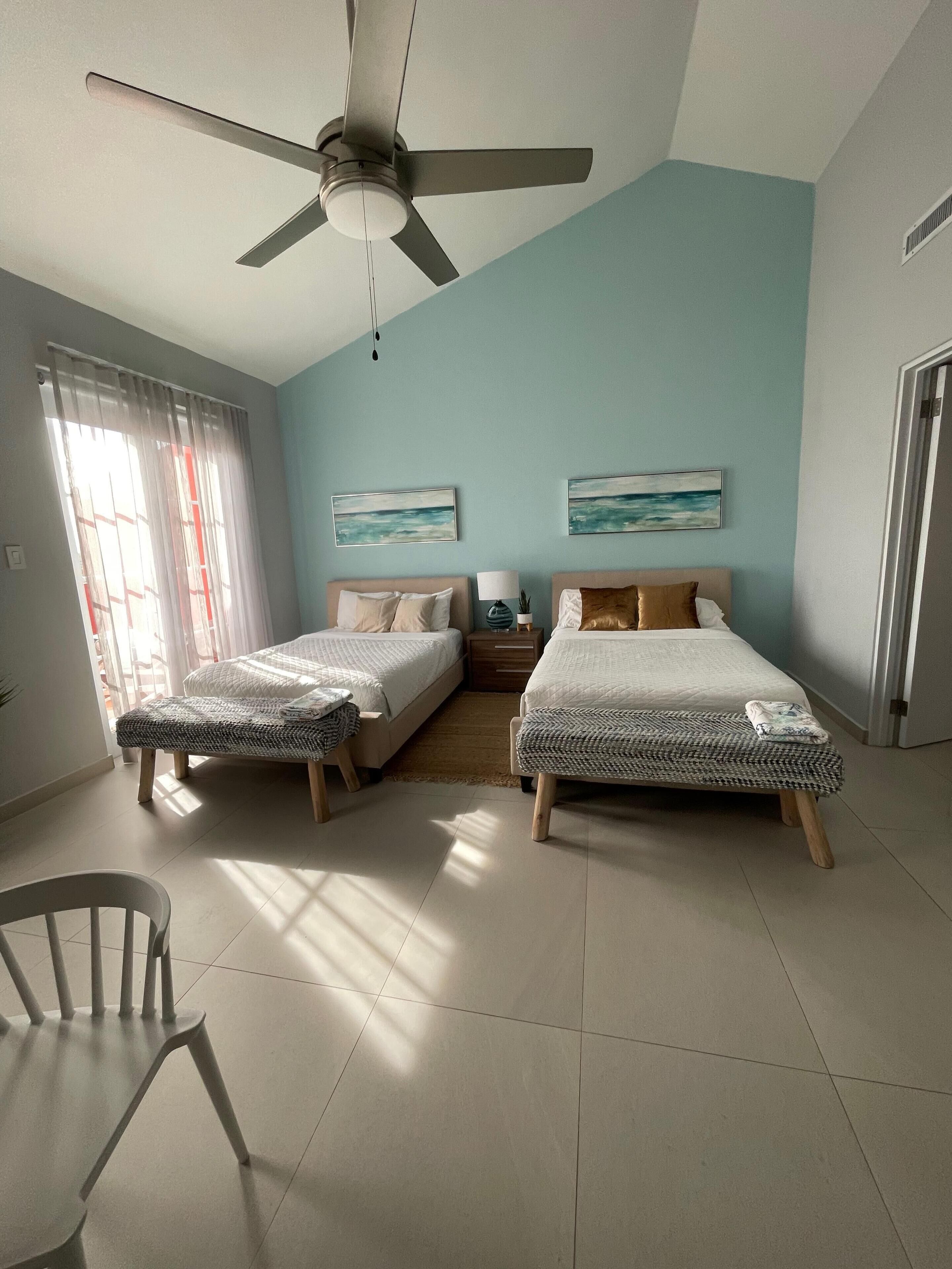 2 bedrooms, iron/ironing board, WiFi, bed sheets