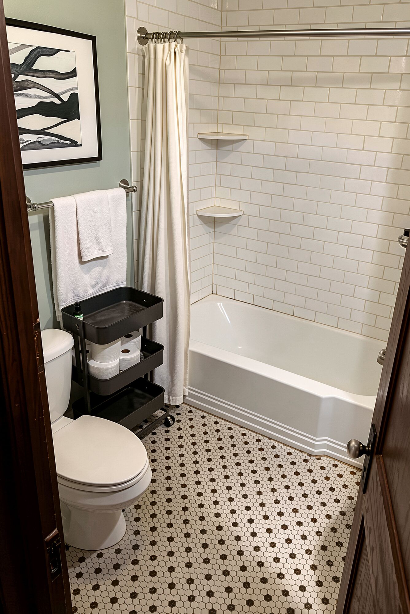 Hair dryer, towels, toilet paper