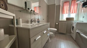 Dusche, Haartrockner, Handtücher