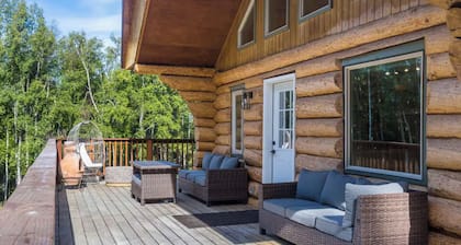 Modern Log Cabin with Heated Dome on 3 Acres