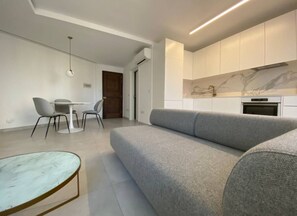 Living area - Modern 4th floor, one bedroom apartment just minutes away from seafront (Il-Gżira)