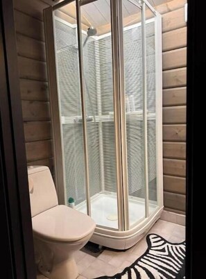 Regadera, toallas, jabón, papel de baño 