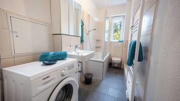 Hair dryer, towels
