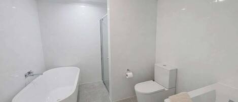 Serviettes fournies, savon, shampooing, papier de toilette