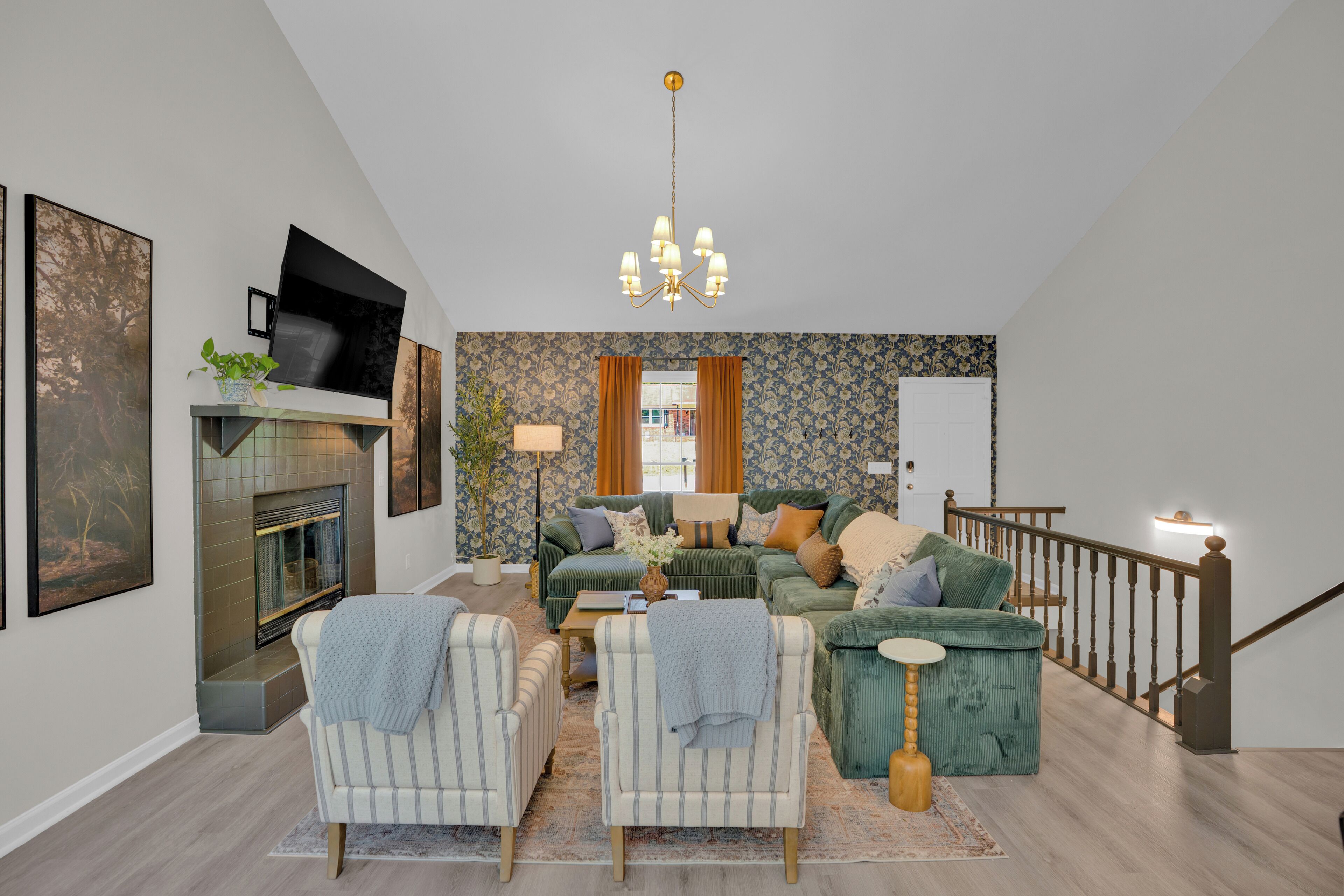Smart TV, fireplace, video games, foosball