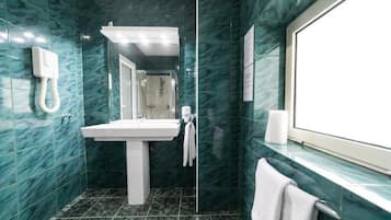Studio, Balcony, Sea View | Bathroom | Shower, free toiletries, hair dryer, towels