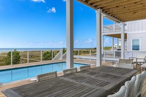 Outdoor pool, a heated pool - Cape San Blas gulf front home with private pool and elevator (Port St. Joe)