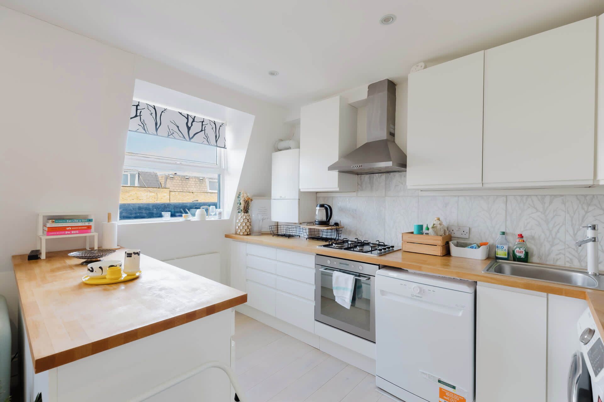 Fridge, oven, stovetop, dishwasher
