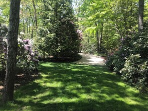 Property grounds - Perfect 3-bedroom house with pool on lush treed garden flag lot  in East Hampton (East Hampton)