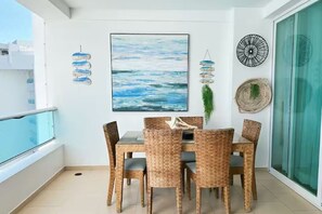 Dining - Oceanfront 2-BR in Marbella  Private Beach + View (Playa Juan Dolio)