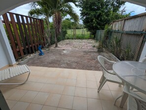 Outdoor dining - 2 bedroom villa in the community of Jolly Harbour, North Finger with AC (Jolly Harbour)