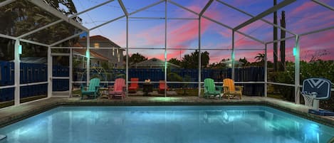 Piscine extérieure, piscine chauffée