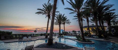 Outdoor pool, a heated pool