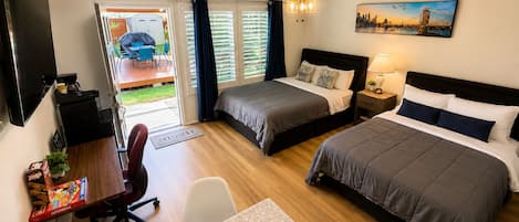2 bedrooms, in-room safe, iron/ironing board, WiFi