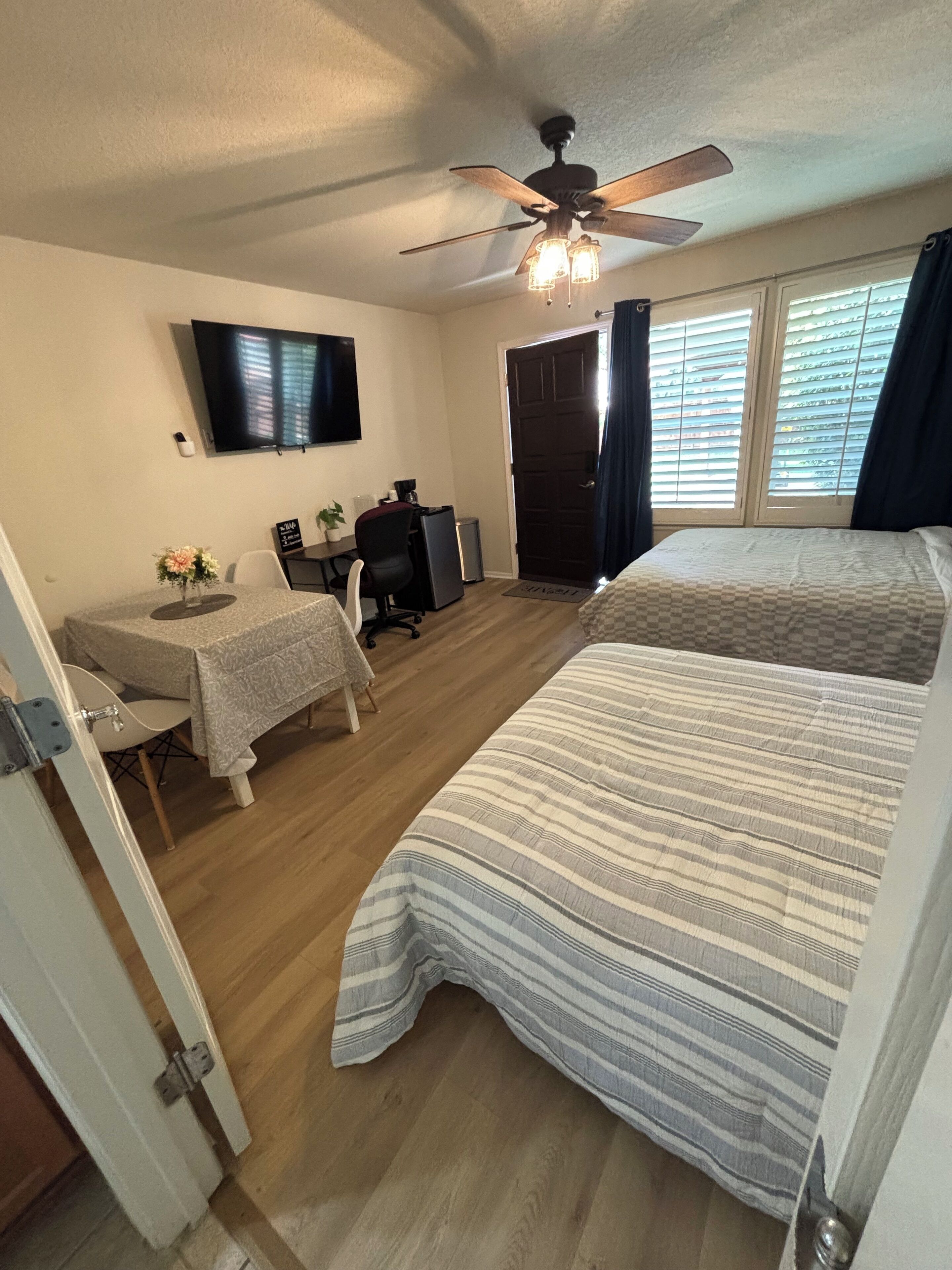 2 bedrooms, in-room safe, iron/ironing board, WiFi
