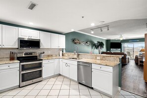 Fridge, microwave, oven, stovetop - Three Bedroom Oceanside Condo with Great Amenities (Ocean City)