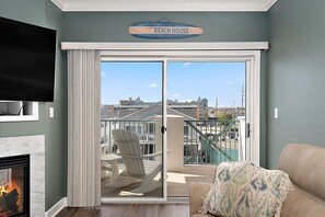 TV, fireplace, offices - Three Bedroom Oceanside Condo with Great Amenities (Ocean City)