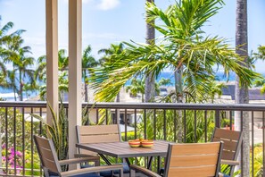 Outdoor dining - The Poipu Penthouse at Prince Kuhio Condominiums #402 (Koloa)