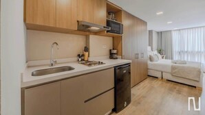 Studio, 1 Queen-Bett, Küche, Stadtblick (Basilea 402) | Eigene Küche