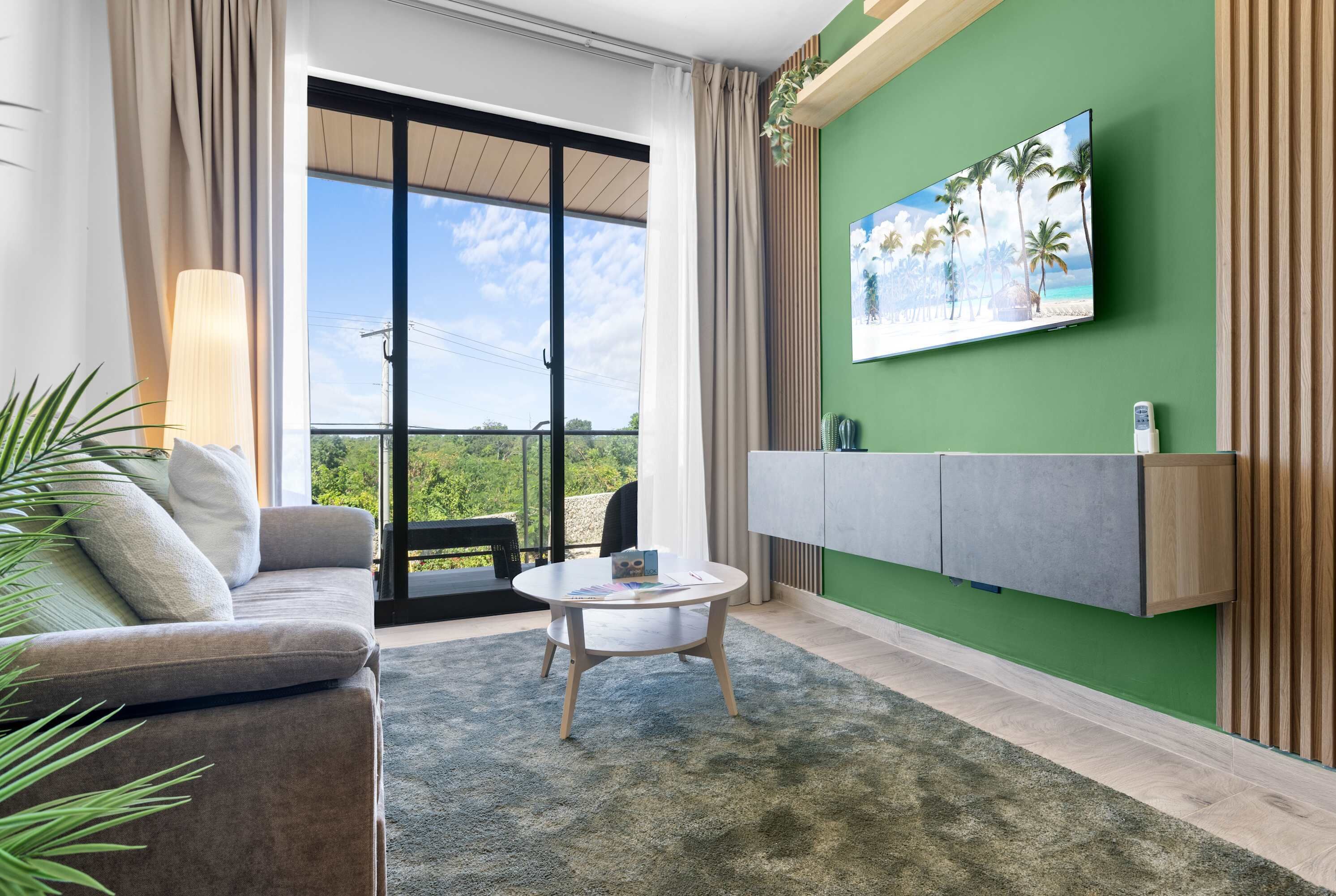 Apartment, 1 King-Bett und Schlafsofa, Poolzugang (The Towers F210) | Wohnbereich