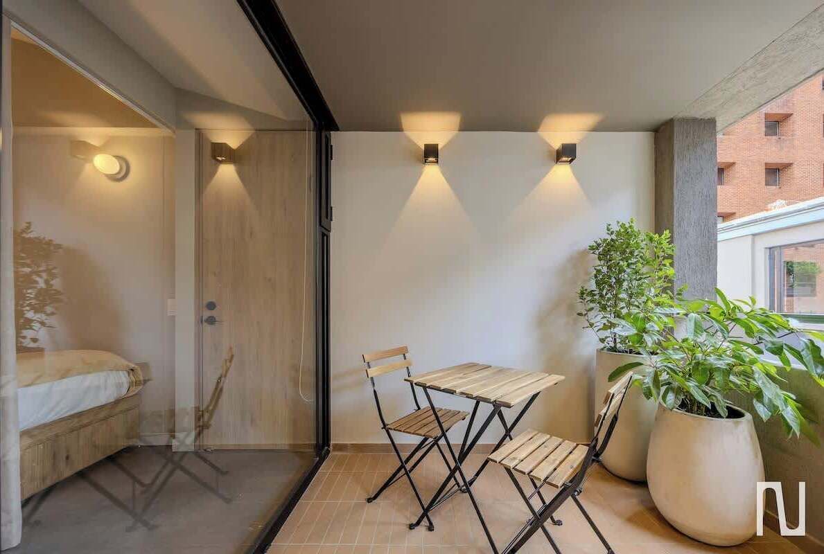 Leilighet, 1 dobbeltseng, terrasse, byutsikt (Gardens A301) | Spiseområde