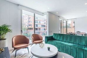 Apartment, Multiple Beds, Patio, City View (Balcones 201) | Living area - NOK Modern 3BR in Usaquén (Bogotá)