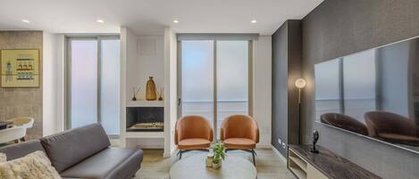 Departamento, varias camas, hidromasaje, vista a la ciudad (Balcones 202) | Área de sala de estar